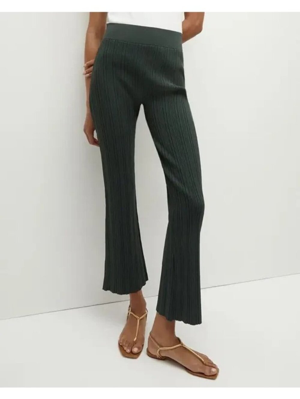 VERONICA BEARD Massaro Rib-Knit Pants in Black sz Medium M